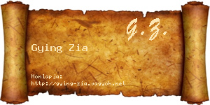 Gying Zia névjegykártya